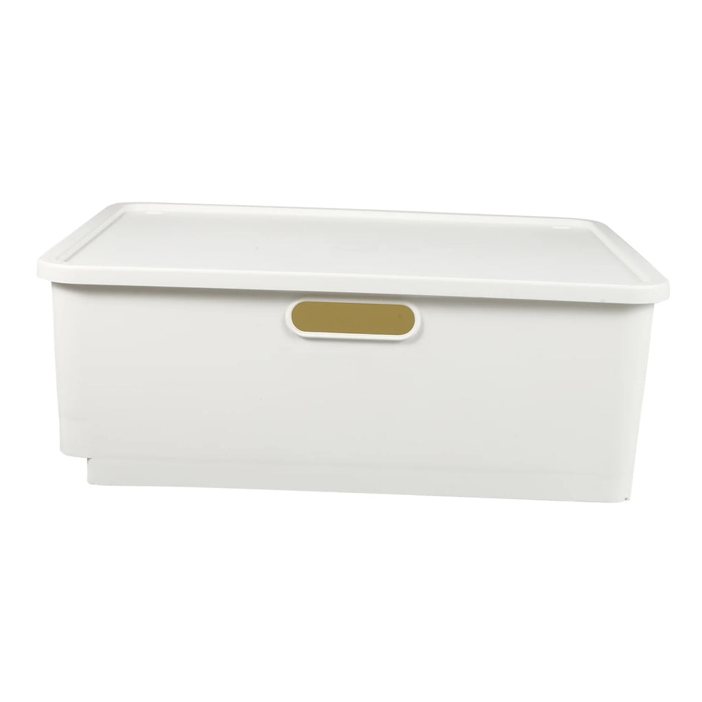 Japanese Storage Box Kitchen Shelves Basket Containers with Lids White – Multiroom Organization Format for Simple Storage and Daily Tasks