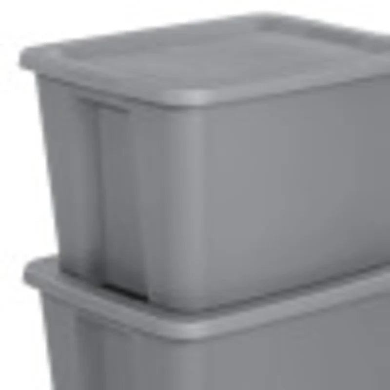 2-Pack 18 Gallon Heavy-Duty Plastic Storage Bins with Snap-On Lids - Durable Stackable Gray Organizers for Home Garage Pantry & Office - Space-Saving Rectangular Design with Reinforced Handles – Stackable Organization for Simple Storage and Daily Tasks