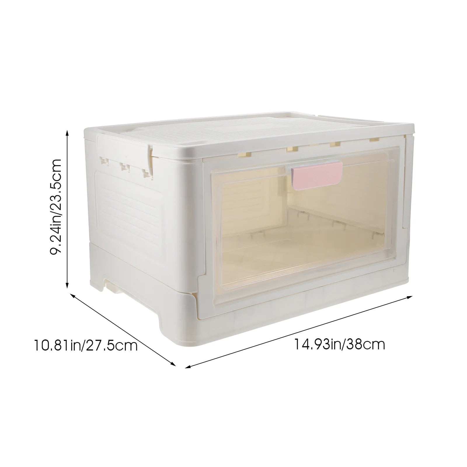 Storage Bins Boxes with Lids Heavy Duty Collapsible Crate Pink – Foldable Space-Saving Design for Simple Storage and Daily Tasks