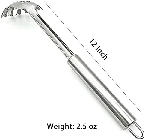 2-Piece Spaghetti Set Stainless Steel Pasta& Tongs Heat Resistant 12 Inch – Durable Stainless Steel Construction for Simple Storage and Daily Tasks