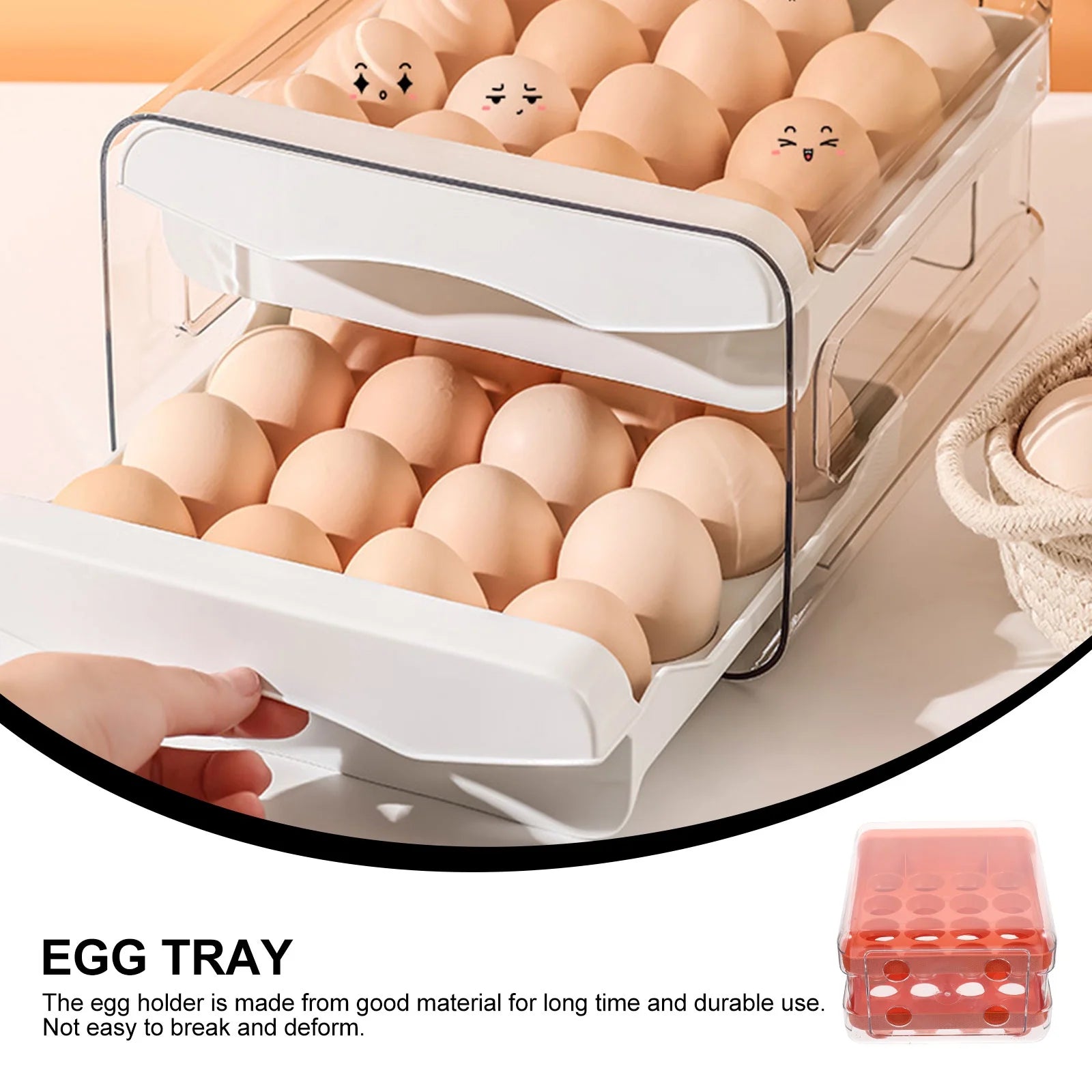 Holder Decor Egg Storage Box Egg Storage Shelf 21.5x22.5x14cm Orange – Practical Home Organization for Simple Storage and Daily Tasks