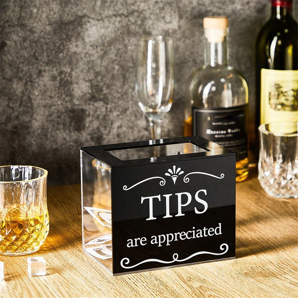 Tip Jars for Money Acrylic Cash Box Donation Bucket 6x4x5 Inch Storage Container Suggestion Raffle – Practical Home Organization for Simple Storage and Daily Tasks
