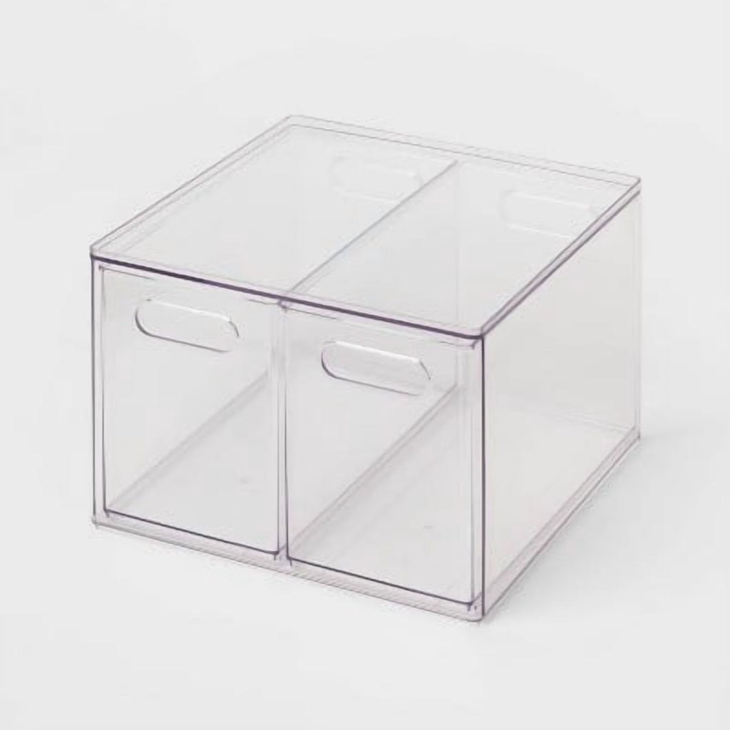 All Purpose 2 Drawer Storage ClearAcrylic Utility Bins,1352 Volume,H 12.6D 12.2 – Practical Home Organization for Simple Storage and Daily Tasks