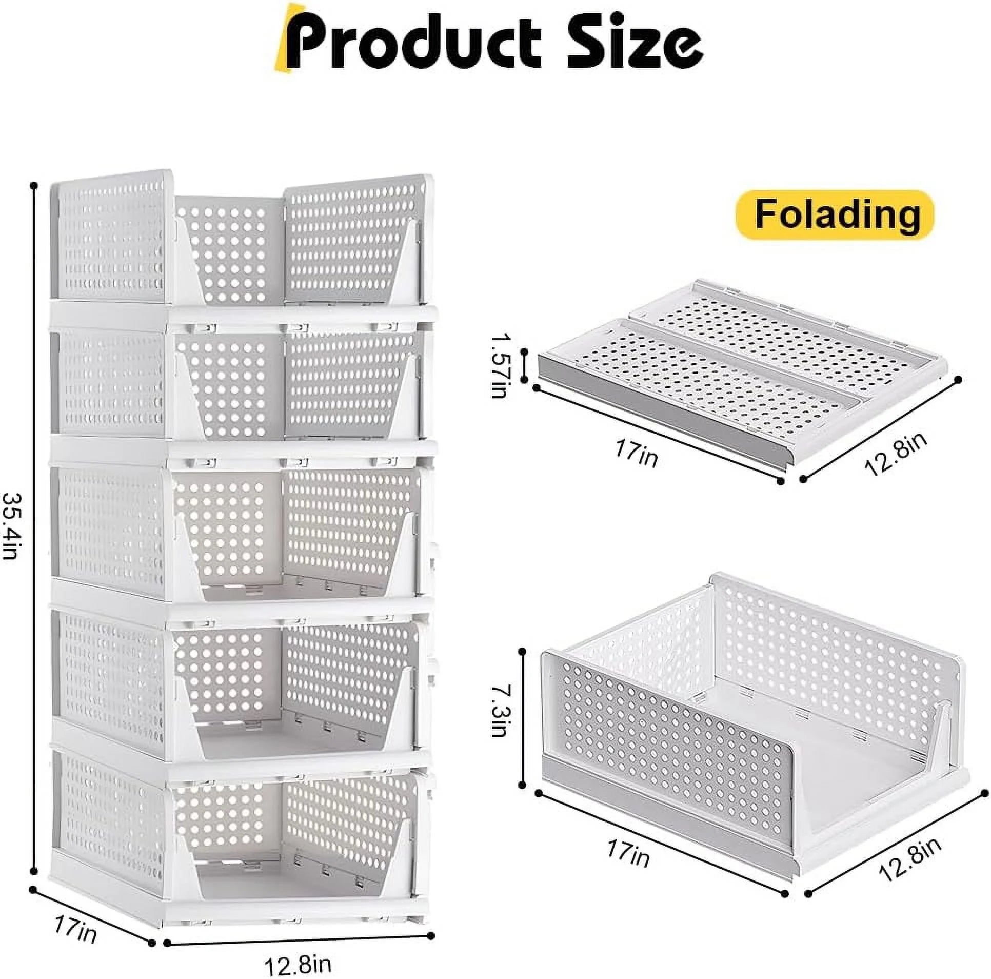 5 Pack Stackable Closet Storage Box,Closet Shelf Organizer and Storage Plastic Drawer Storage,Wardrobe Organizer Closet Organizers Storage Box for Cupboard Kitchen Office(5L) – Stackable Organization for Simple Storage and Daily Tasks