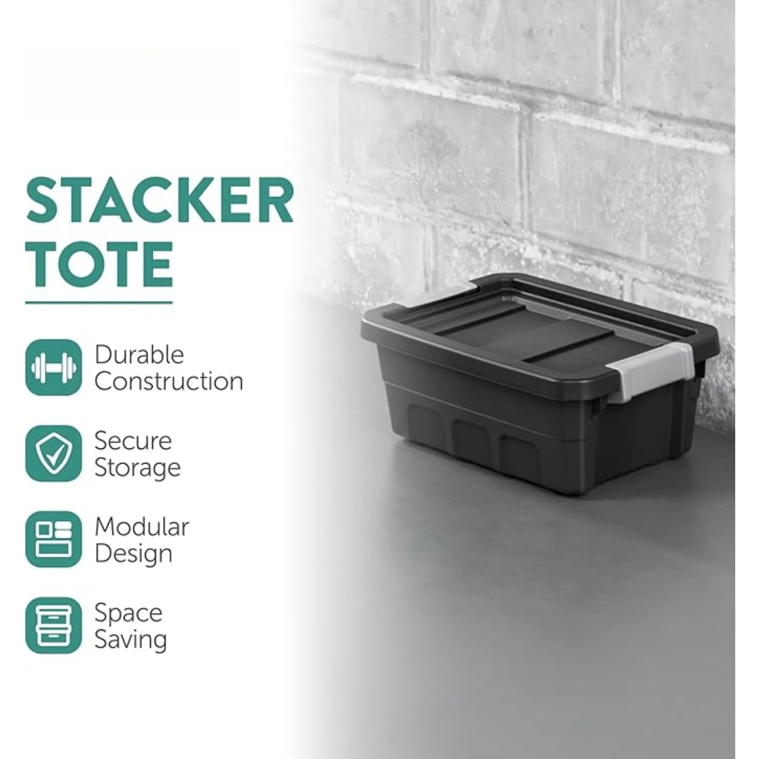 6-Pack Plastic Storage Bins with Lids Stackable Containers 4 Gallon Black – Stackable Organization for Simple Storage and Daily Tasks