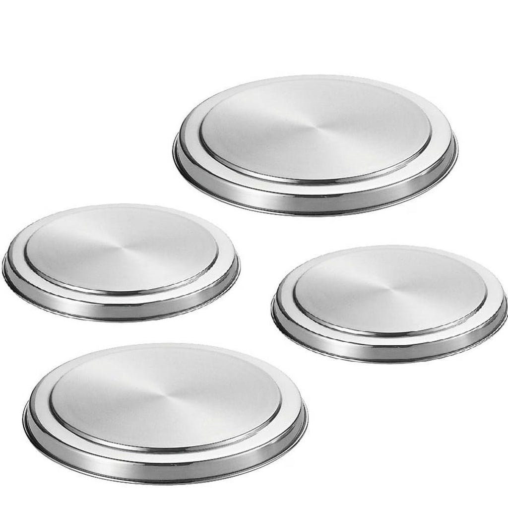 4Pcs Stainless Steel Hob Covers Stove Plate Top Cooker Protector Kit Set Utensils 17/21CM Kitchen Accessories – Durable Stainless Steel Construction for Simple Storage and Daily Tasks