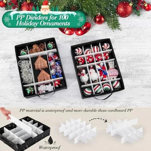 Christmas Ornament Storage Containers -Holds Up to 100 Holiday Ornaments with 5 Removable Trays Large Storage Box with Clear Covered Top & Sturdy Handles – Clear-View Organization for Simple Storage and Daily Tasks