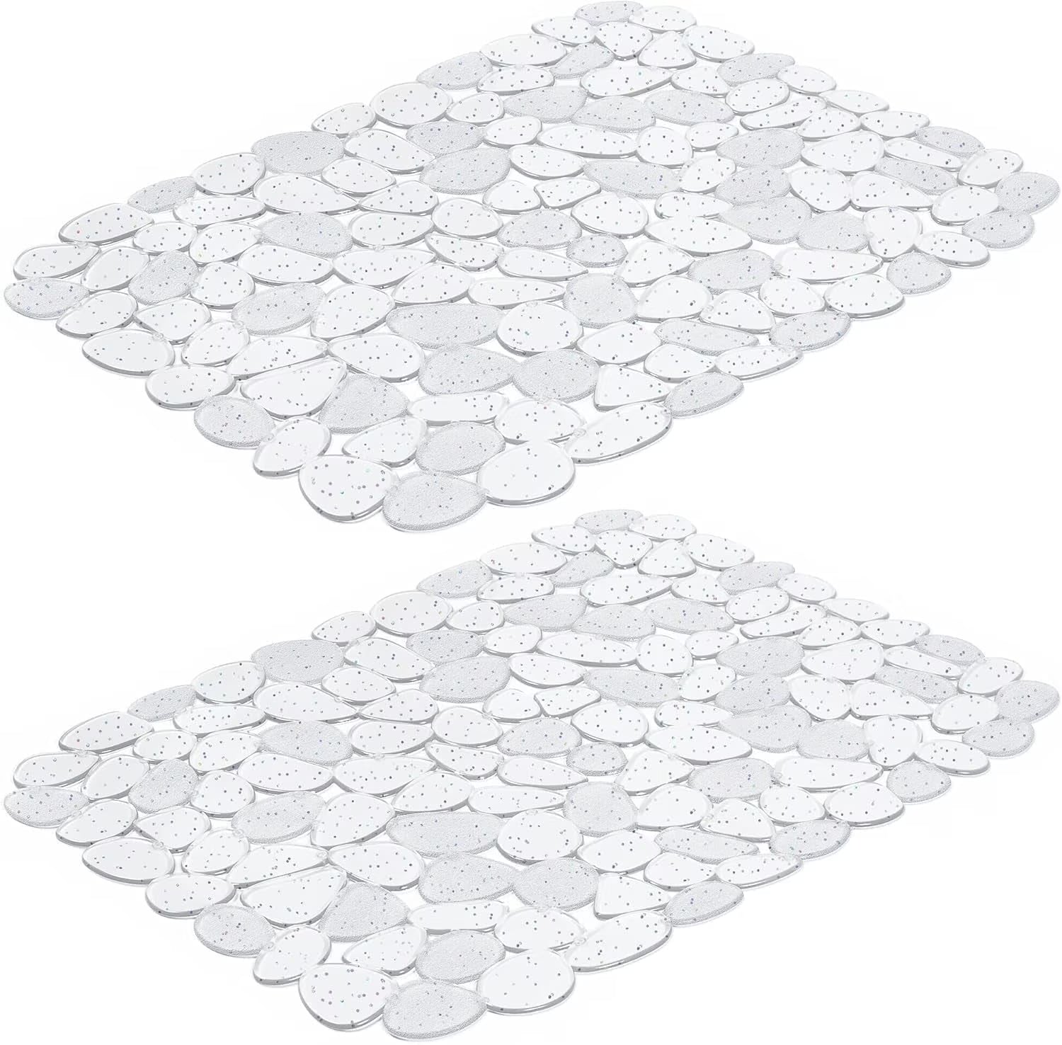 Bligli Pebble Sink Mat 2-Pack - PVC Kitchen Protector for Stainless Steel/Ceramic Dish Drying Mat for Dishes 15.7" x 11.8" Bling Clear – Clear-View Organization for Simple Storage and Daily Tasks