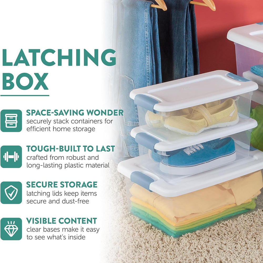 12-Pack Latching Box Stackable Storage Bins with Lids Clear Plastic 6 Quart – Stackable Organization for Simple Storage and Daily Tasks