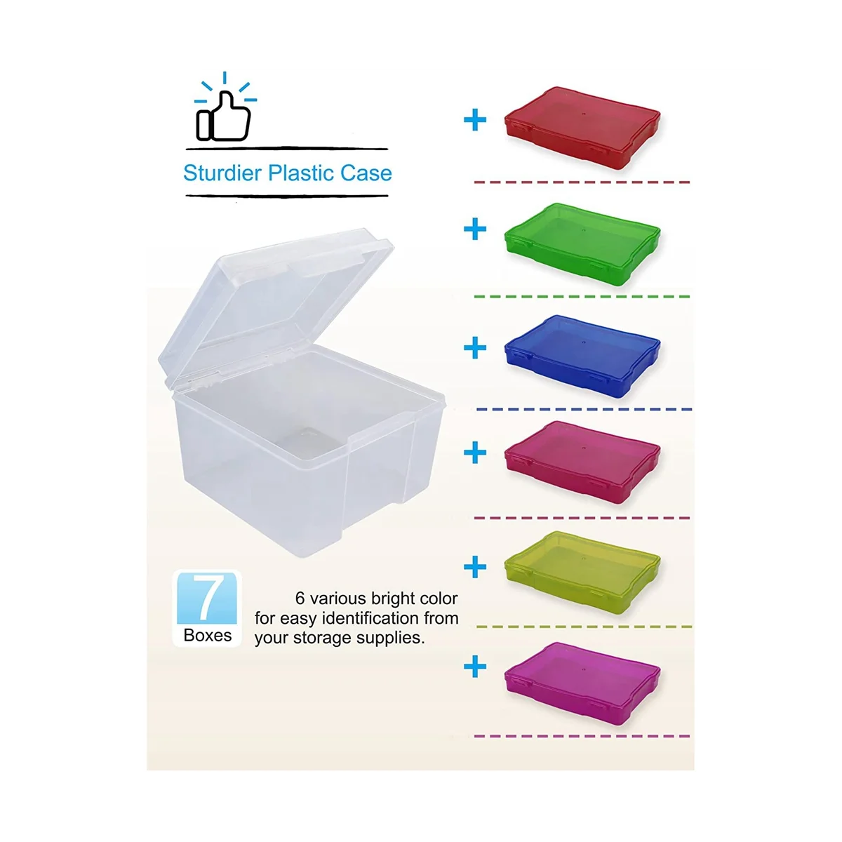 5X7 Inch Photo Storage Box Organizer Picture Containers Multicolor Plastic Craft Keeper Case – Practical Home Organization for Simple Storage and Daily Tasks