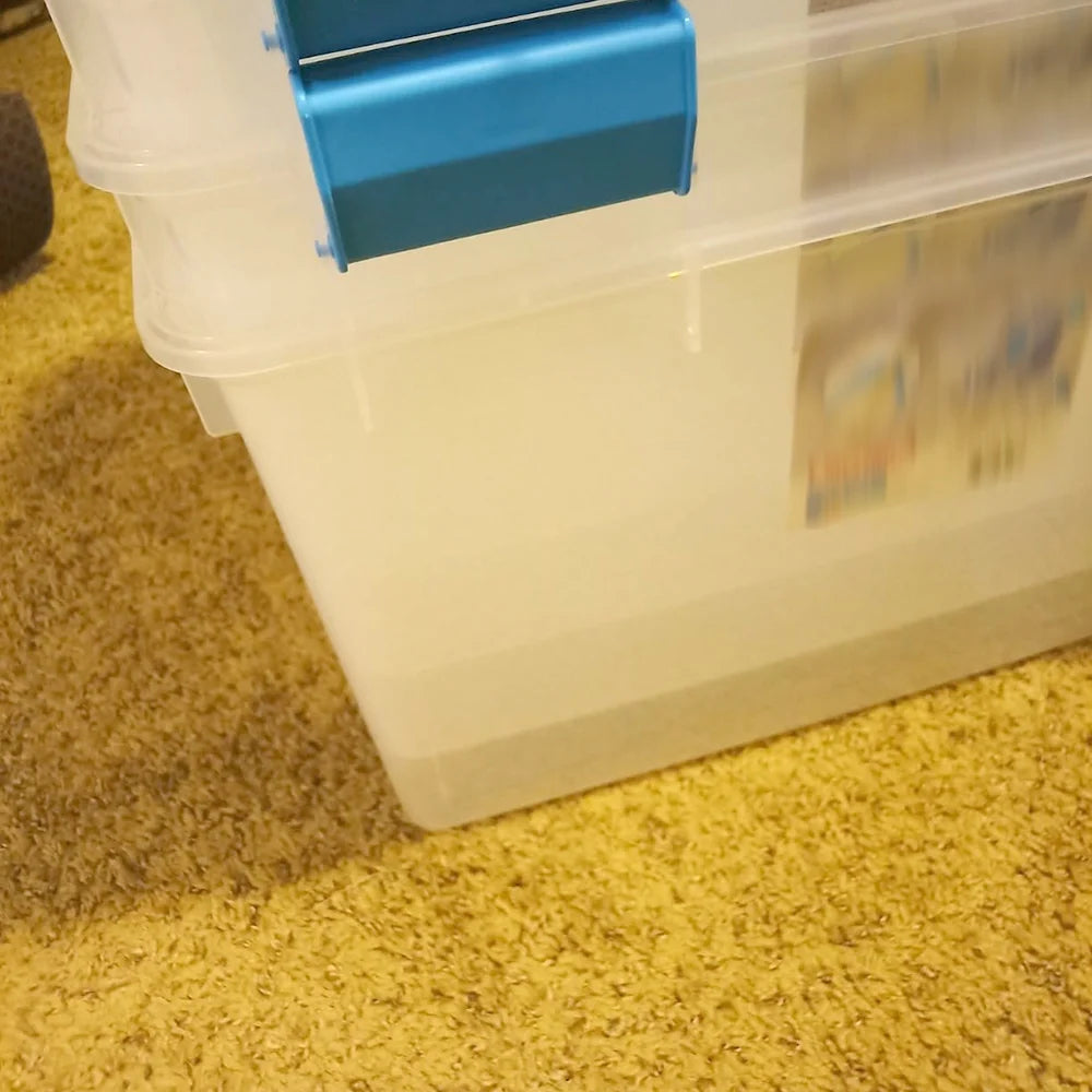4-Pack 54 Qt Stackable Clear Storage Bins with Durable Latching Lids Space-Saving Sturdy Storage Box For Home Office Organization Clear Base and Lid – Stackable Organization for Simple Storage and Daily Tasks